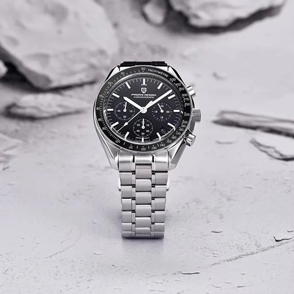 Ura PAGANI DESIGN Moon – luksuzni kvarčni kronograf za moške, športni stil, safirno steklo z antirefleksno obdelavo, svetleči zaslon