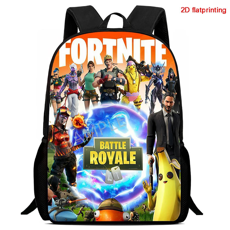 Fortnite 15 Inch Cartoon School Backpack for Kids Boys Girls, Cool Game Printed Lightweight Backpack Large Suitable for Ages 5-8