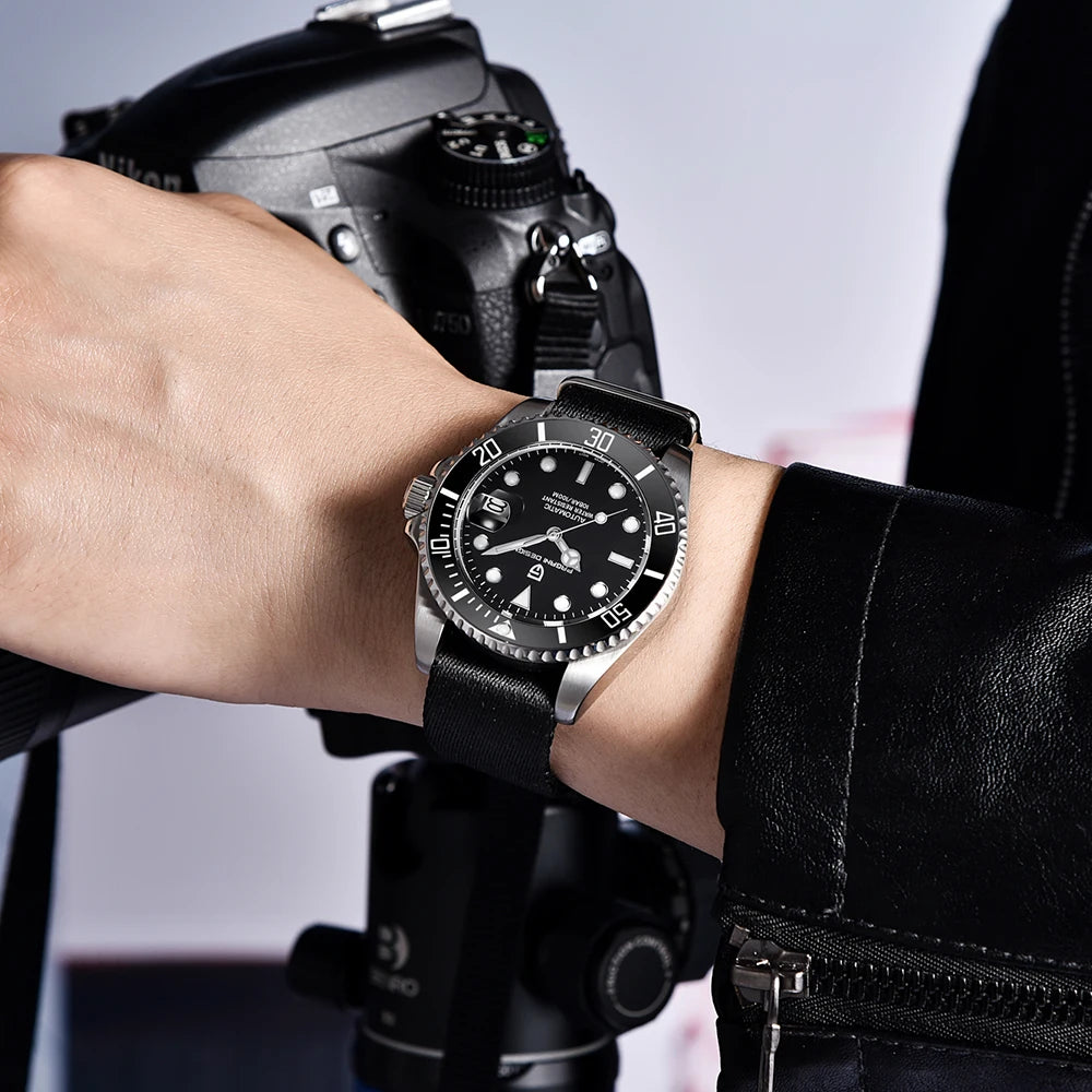 New PAGANI DESIGN Diving Automatic MechanicalWatch Luxury Sports WaterproofWatch Stainless Steel Sapphire Luminous Watch for Men