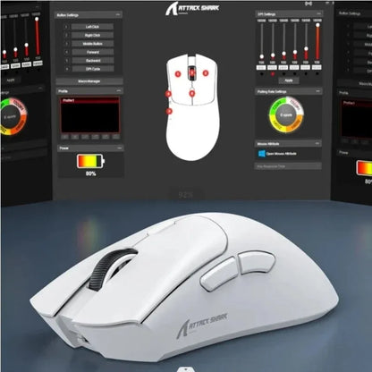 Mouse ultra-leggero ATTACK SHARK R1 59g con PAW3311, 18000DPI, 400IPS, 40G, 1000Hz, Tri-Mode, master Broadcom BK3633, 20 milioni di clic