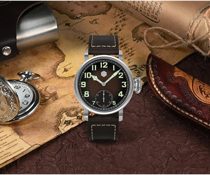 San Martin Fashion Men's Watch 40mm Pilot Automatic Mechanical YN55 PT5000 SW200 Stainless Steel Luminous Waterproof 100m