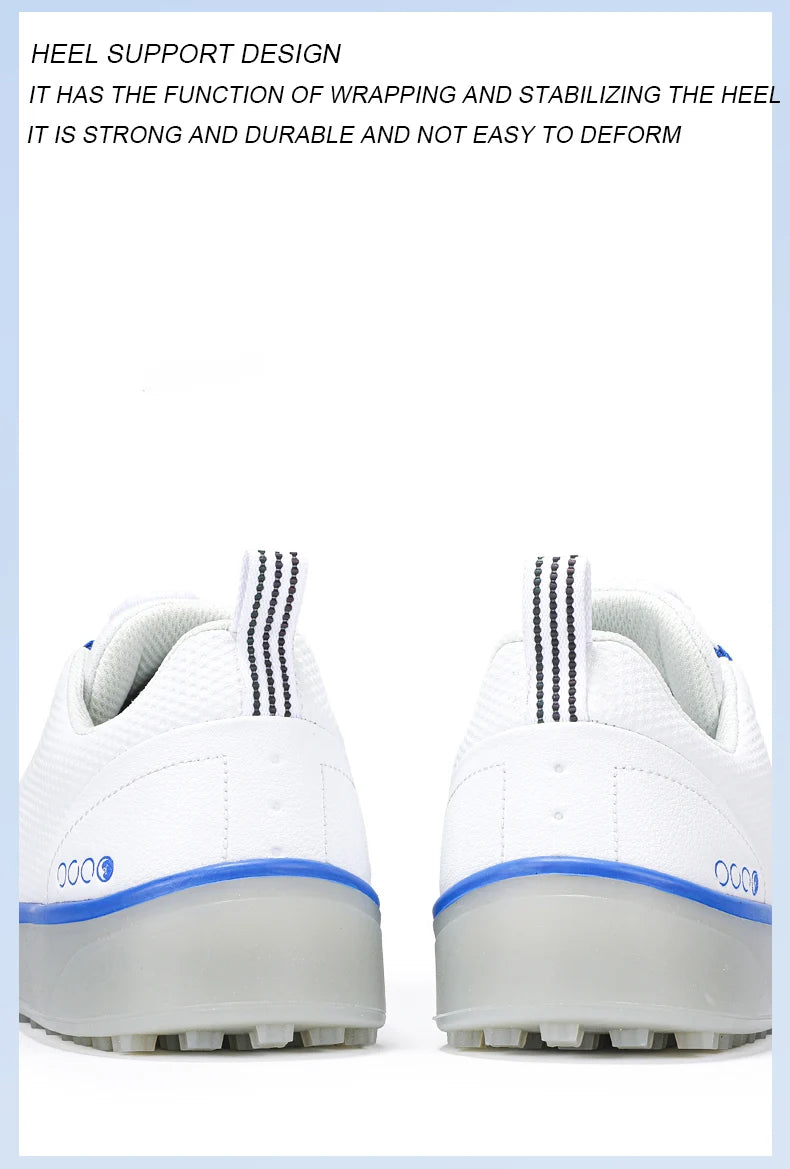 Couple Golf Shoes Men's White Waterproof Rotating Buckle Fitness Spikeless Non-slip Golf Golfer Training Golf Sneakers Women