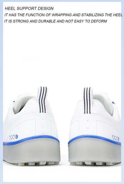 Couple Golf Shoes Men's White Waterproof Rotating Buckle Fitness Spikeless Non-slip Golf Golfer Training Golf Sneakers Women