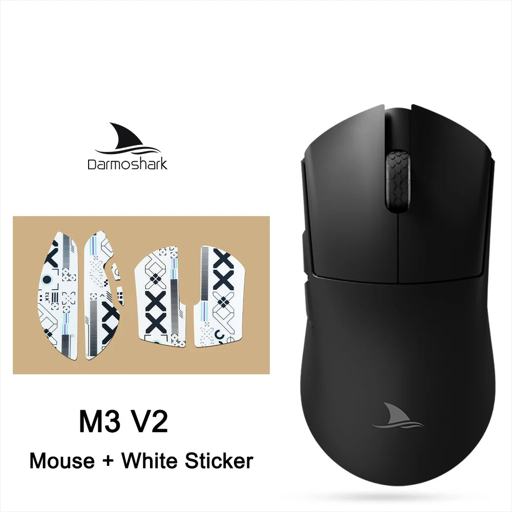 Mouse de gaming Darmoshark M3 V2 Double 8K, wireless, tri-mode, 26K DPI, senzor PAW3395, mouse macro pentru gaming, pentru mâini mari, computer, laptop și PC