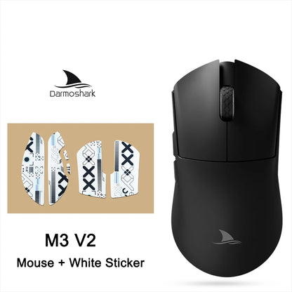 Mouse de gaming Darmoshark M3 V2 Double 8K, wireless, tri-mode, 26K DPI, senzor PAW3395, mouse macro pentru gaming, pentru mâini mari, computer, laptop și PC