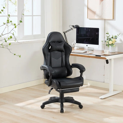 Ergonomic Gaming Chair 360° Reclining Office Chair with Footrest, Adjustable Height Racing Chair with Lumbar Support and Headrest