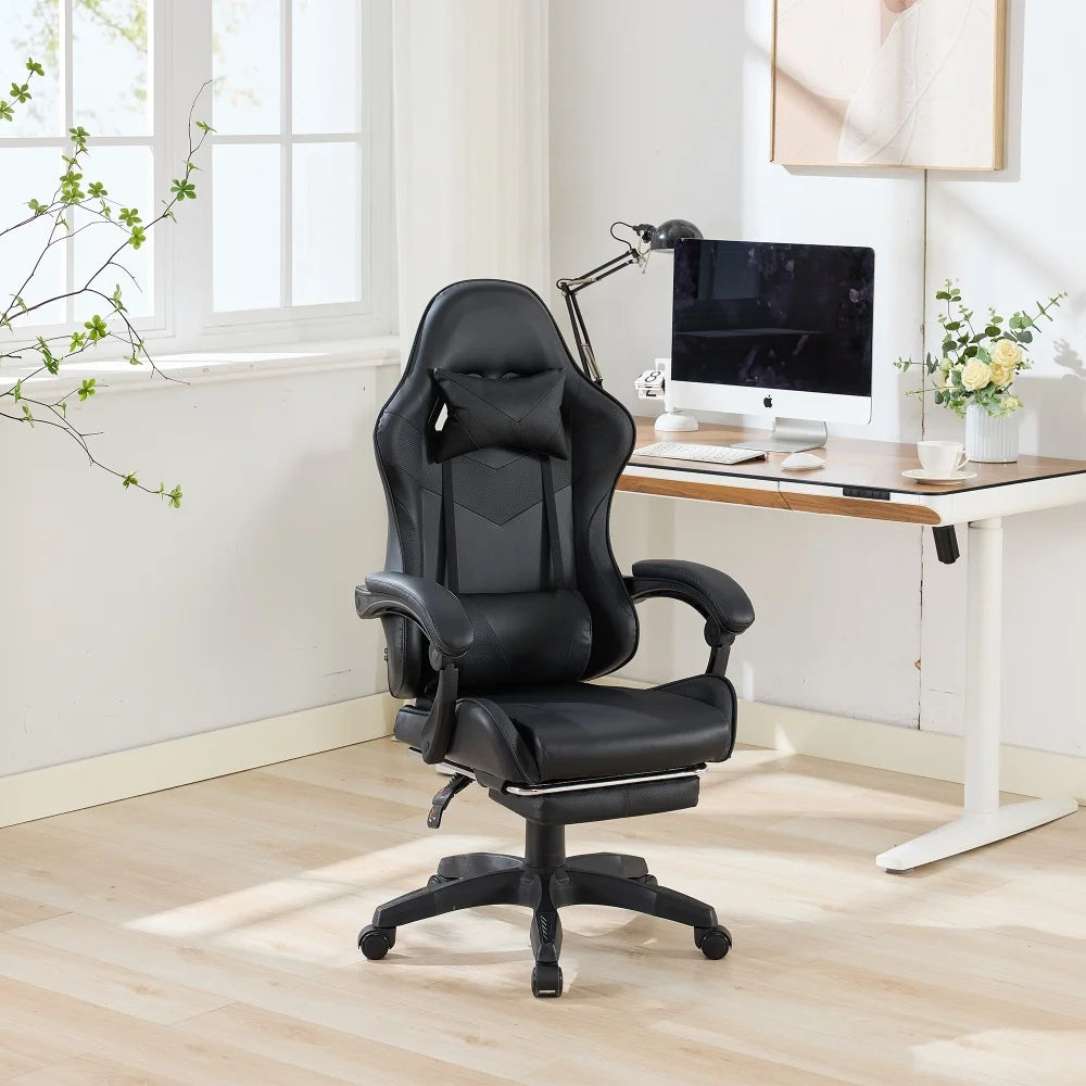 Ergonomic Gaming Chair 360° Reclining Office Chair with Footrest, Adjustable Height Racing Chair with Lumbar Support and Headrest