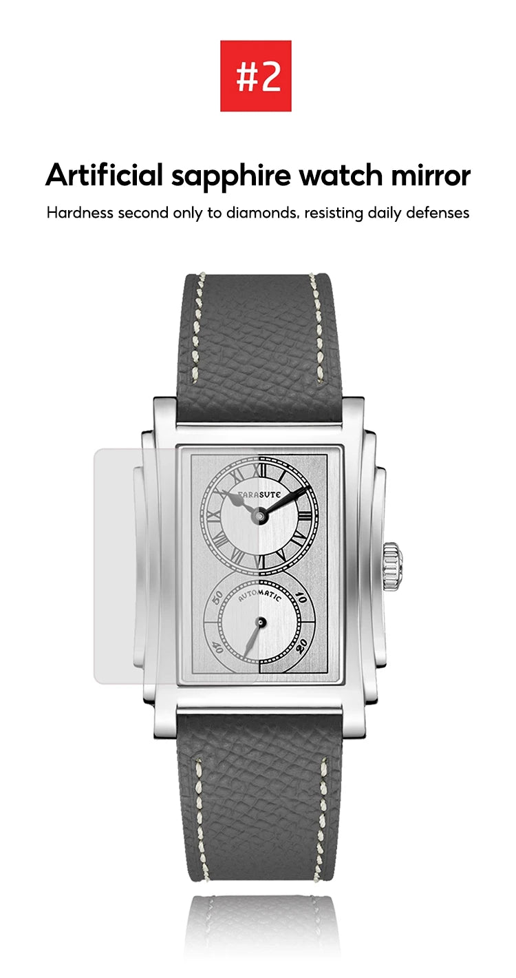 FARASUTE Luxury Fully Automatic Mechanical Men's Watch Seagull Sports Sapphire Stainless Steel Doctor Wristwatch reloj hombre 