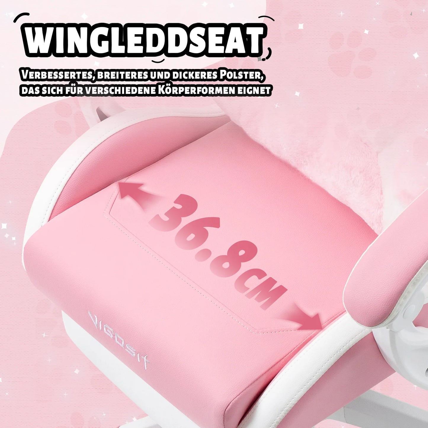 Vigosit Gaming chair Cute Ears and Kawaii Pillow Ergonomic Computer Game chair for girls with Lumbar Support