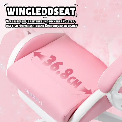 Vigosit Gaming chair Cute Ears and Kawaii Pillow Ergonomic Computer Game chair for girls with Lumbar Support