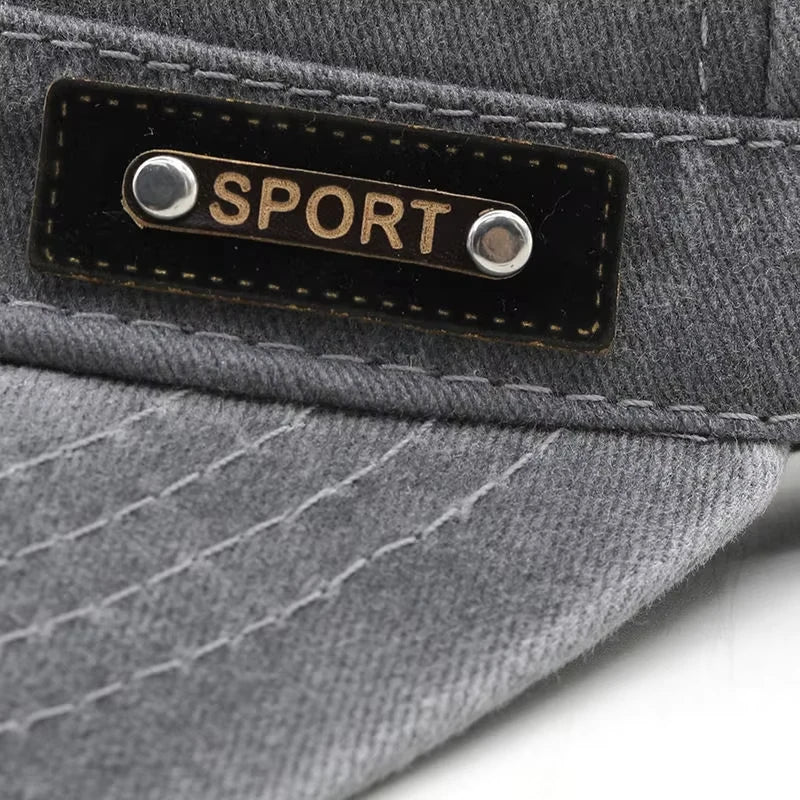 Casual Washed Cotton Flat Top Hat Adjustable Fisher Caps Men Women Cadet Military Cap Unique Design Vintage Cap Four Season ﻿