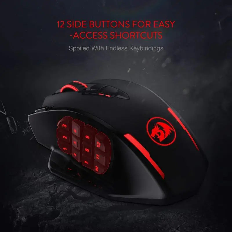 Herní myš Redragon M913, 16000 DPI, kabelová / bezdrátová 2.4Ghz, RGB optická myš pro hráče, 16 programovatelných tlačítek, černo-bílá