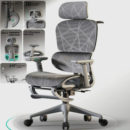 OEING High Back Ergonomic Office Chair with 3D Headrest, Adjustable Lumbar Support, 3D Armrests, Reclining Computer Gaming Chair