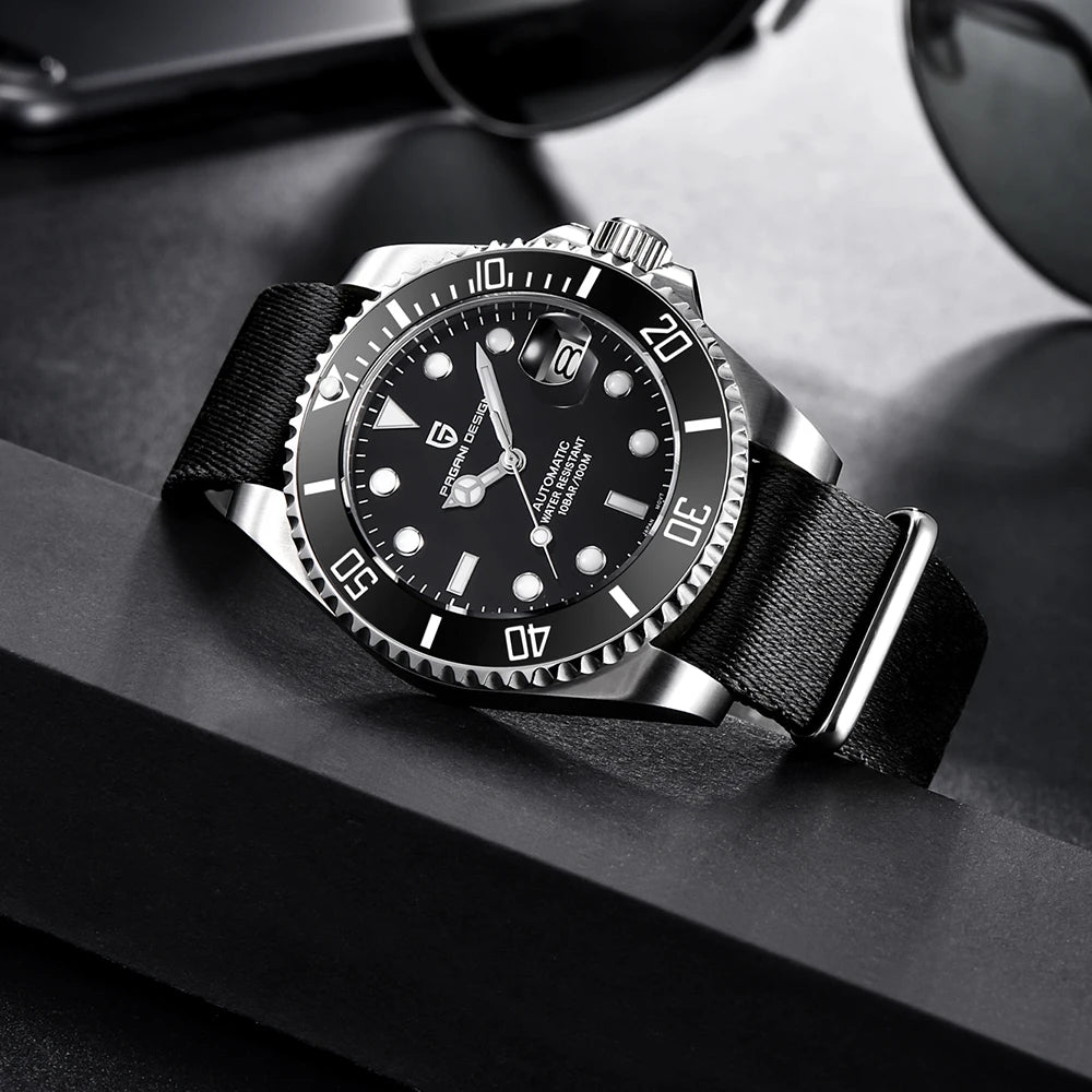 New PAGANI DESIGN Diving Automatic MechanicalWatch Luxury Sports WaterproofWatch Stainless Steel Sapphire Luminous Watch for Men
