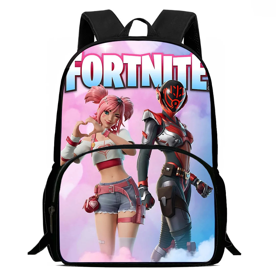 Hot Game Child Backpacks Lunch Bag Pencil Case Pupil Large Capacity School Bags Design-F-FortniteS For Boy Girl Best Gift