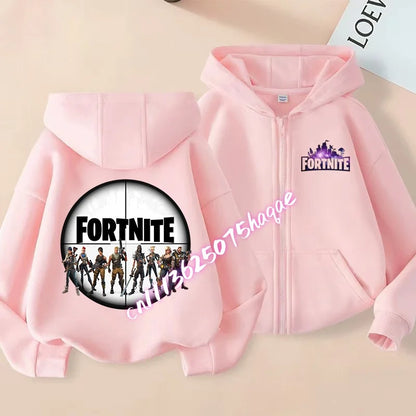 New Fortnites Child Zip-up Hoodie Cartoon Anime Hoodies Casual Breathable Kids Boys Coat Jackets 2026 Spring Children Clothing