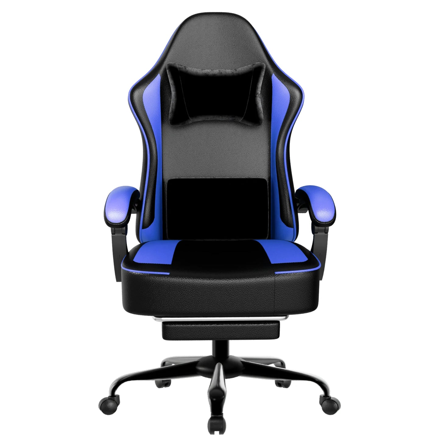 Ergonomic Gaming Chair with Footrest, Pocket Spring Cushion Computer Chair, PU Leather Reclining Gaming Chair for Adults, Adjustable Office Chair