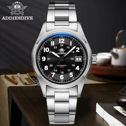 ADDIESDIVE AD2525 Automatic Watches For Men 39mm Sapphire Japanese 8215 Mechanical Watch Waterproof 20Bar Luminous Luxury Watch
