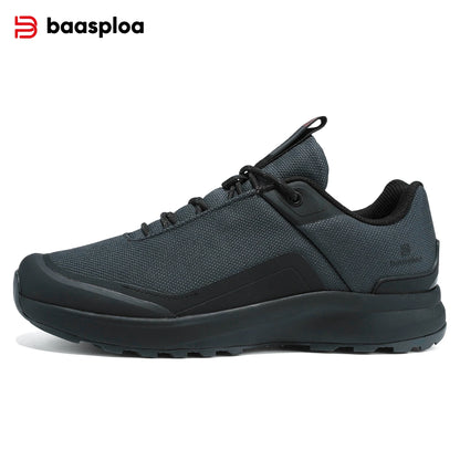 Baasploa Men Hiking Sneakers Outdoor Fashion Lightweight Breathable Shoes Male Casual Anti-Skid Wear-Resistant Climbing Shoes