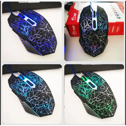 Mouse da gaming cablato USB 2400 DPI con retroilluminazione LED, mouse professionale per gamer, ergonomico, per PC, laptop e MacBook