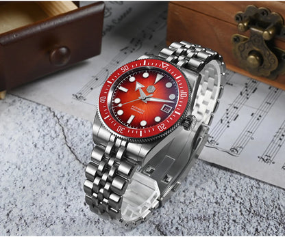 San Martin 37.5mm 40mm Men Diver Watch Miyota 9015 Enamel Dial Luxury Automatic Mechanical Wristwatch Waterproof 200m SN0148