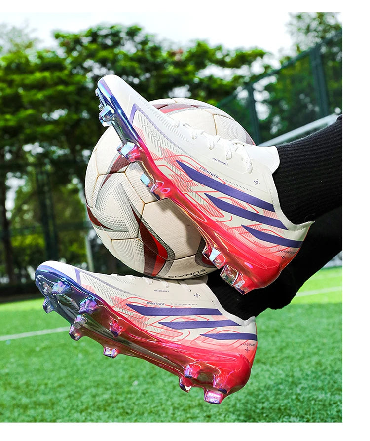 Chaussures de football pour adultes, économiques, en tissu mélange de polyuréthane, avec crampons en caoutchouc résistants et antidérapants, idéales pour les amateurs et les passionnés de football.
