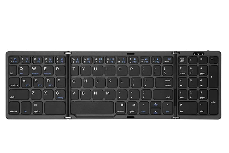 Teclado Bluetooth sem fios dobrável e recarregável para iPad, telemóvel, tablet, notebook e escritório — mini teclado sem fios
