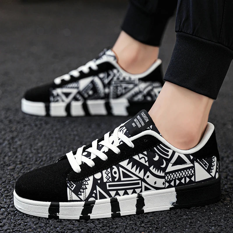 YRZL skateboard shoes for men, canvas sneakers, casual breathable walking shoes, lightweight flat shoes, street trend sport shoe
