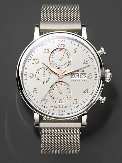 Luxury Brand Switzerland LOBINNI Perpetual Calendar Automatic Mechanical Men's Watches Sapphire Multi-function Clock L13019-8