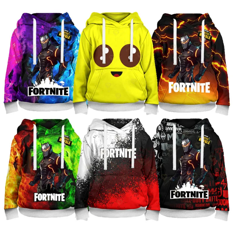 Fortnite Kids Sweatshirt Victory Royale 3D Printed Hoodies for Men, Women, and Children, Game Hooded Streetwear Pullover, Perfect Birthday Gift