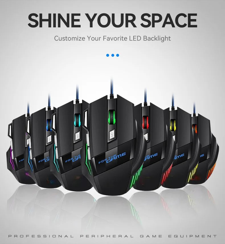 G6 kabelgebundene USB-Gaming-Maus mit 7 Tasten, Scrollrad, 5500DPI einstellbarem optischem Sensor und ergonomischem E-Sport-Design für Laptop, PC, Xiaomi