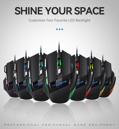 G6 kabelgebundene USB-Gaming-Maus mit 7 Tasten, Scrollrad, 5500DPI einstellbarem optischem Sensor und ergonomischem E-Sport-Design für Laptop, PC, Xiaomi
