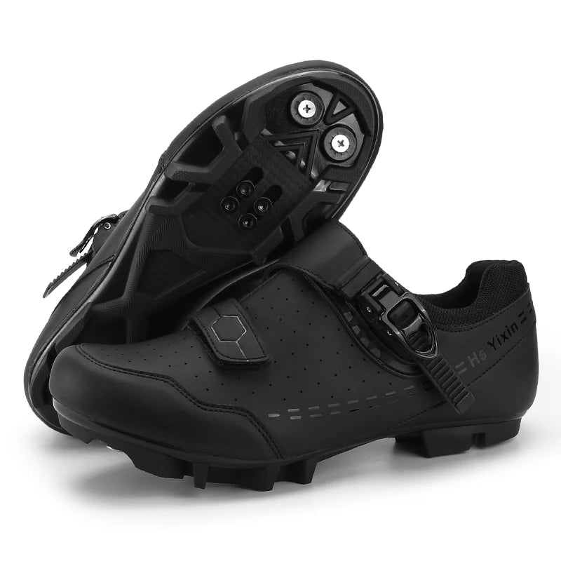 Pantofi de mountain bike pentru bărbați, pantofi de ciclism cu cataramă rapidă, compatibili cu pedalele cu sistem SPD, pentru interior și exterior, pantofi MTB pentru femei