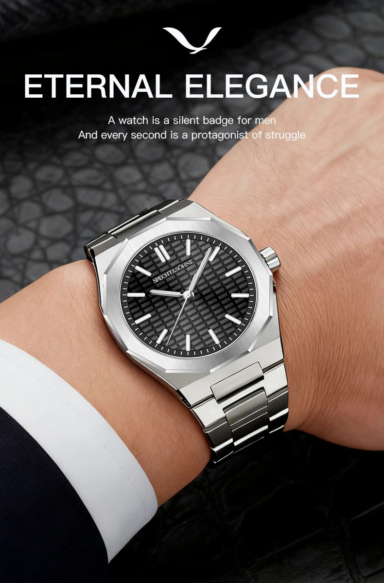 New 2026 Fashion Rare Specht & Söhne Men's Watch Ultrathin 38MM Steel Sapphire Crystal VH31 Quartz Wristwatch Relogio Masculino
