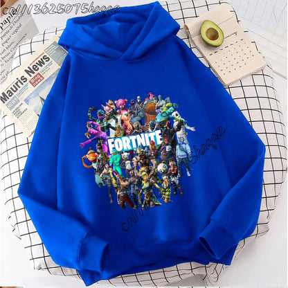 Fortnites Kids  Hooded Coats Anime Fortress Night Sweatshirts Game Spring Autumn Hoodies Sportwear Children Clothes Gift