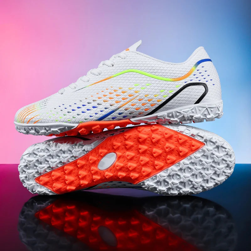 Nouvelles chaussures de football pour hommes, crampons unisexes, chaussures de football professionnelles, vente chaude, chaussures de futsal de haute qualité pour femmes, baskets ultralégères TF/FG