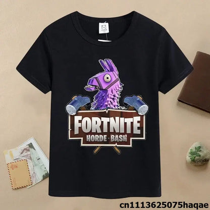 Summer Fortnite Children T-shirt Cartoon Game Figure Printed T-shirt Boys Casual Sports T-shirt Short Sleeves Kids Clothing