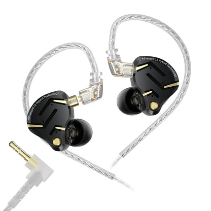 Auriculares IEM Híbridos KZ ZS12 PRO 2 – Auriculares Gaming HiFi com Fio, Graves Potentes e Drivers Superlineares