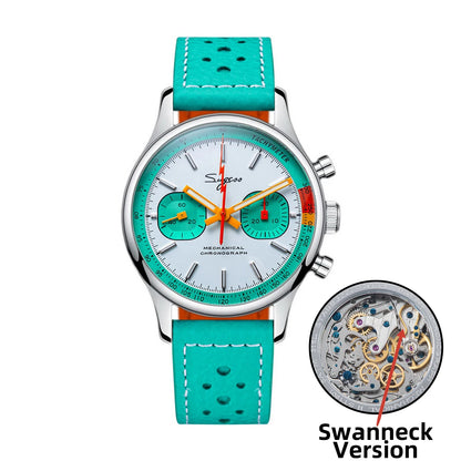 Sugess Chronograph Watch for Man ST19 Swanneck Movement Mechanical Wristwatches Sapphire Crystal Pilot Military Racing Clock New
