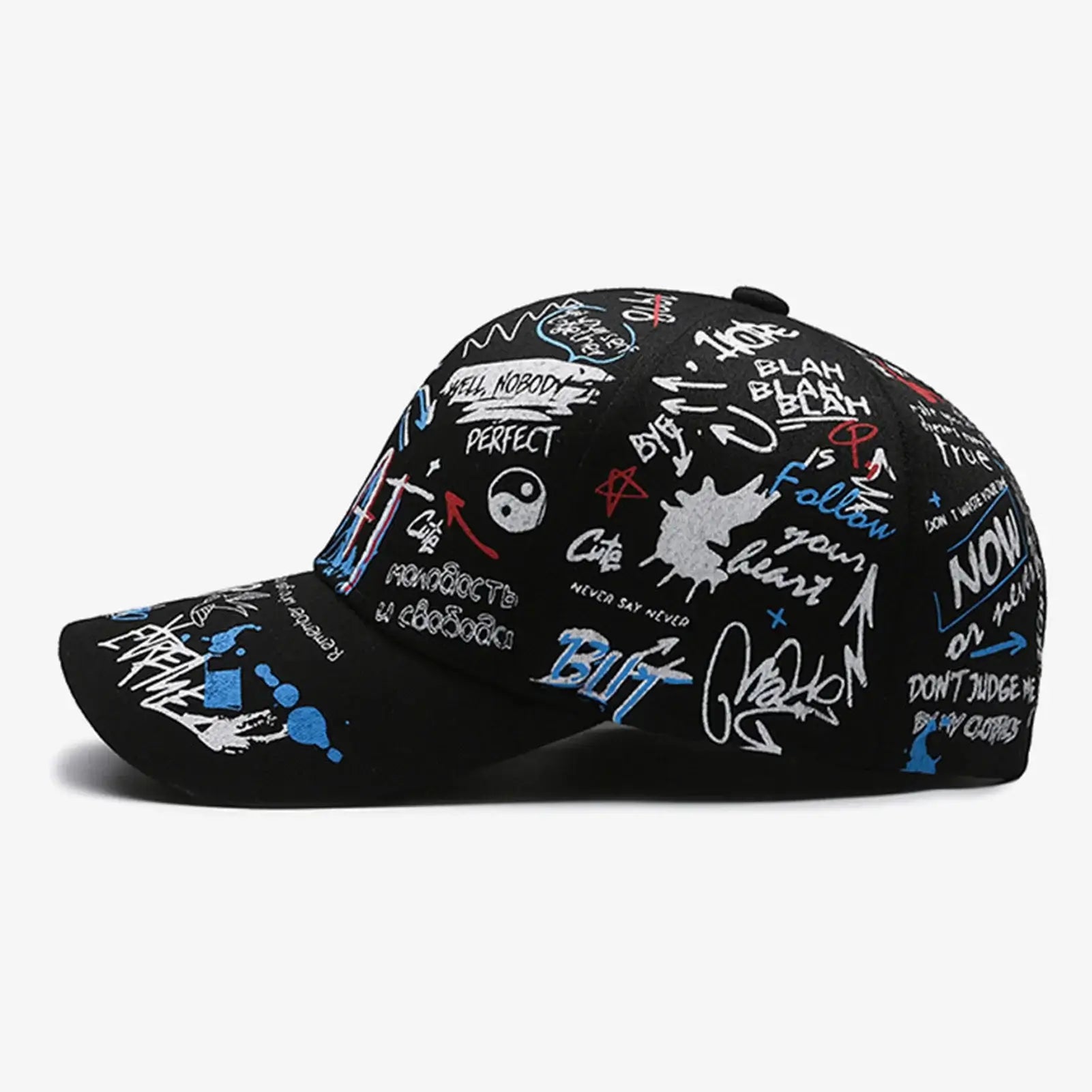 Graffiti Print Baseball Cap Adjustable Sun Protection Breathable Hat for Outdoor Activities Fishing Camping, Produit gaming premium Fraquane