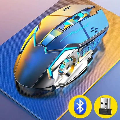Bluetooth Mouse Gaming Computer Rechargeable Wireless Mouse USB Mechanical E-Sports Backlight PC Gamer Mouse for Computer