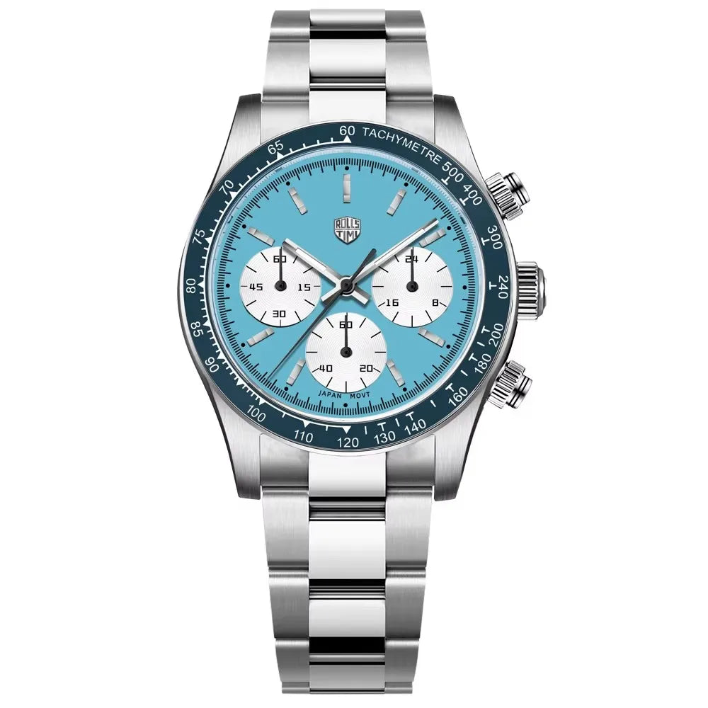RollsTimi 2025 New Men's Watches Top Luxury Man Quartz Wristwatches Chronograph AR Sapphire Mirror Waterproof Sports Clock Gift