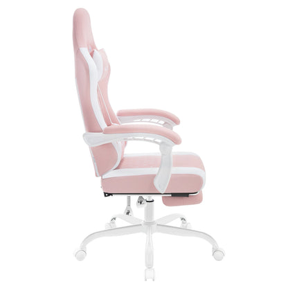 WOLTU Swivel Computer Chair with Massage Function Ergonomic Office Chair with Pillow & Footrest Height Adjustable Gaming Chair