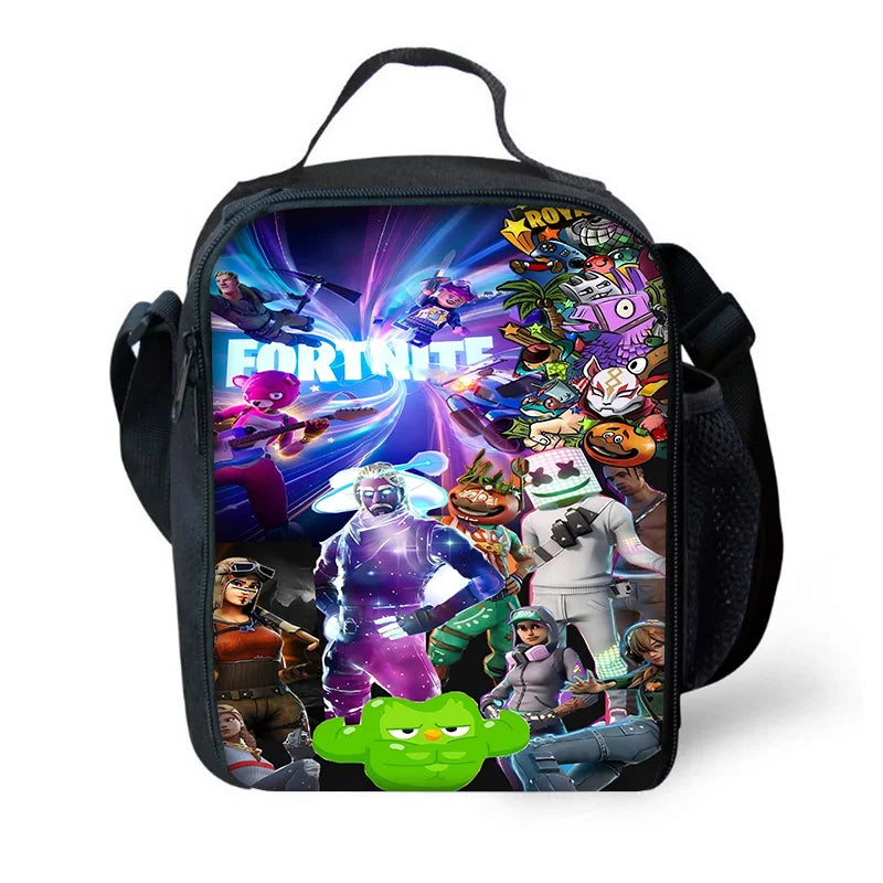 Hot Game Fortnite Child Insulated Large Capacity Bag for Boys and Girls Student Outdoor Picnic Reusable Thermal Cooler Lunch Box