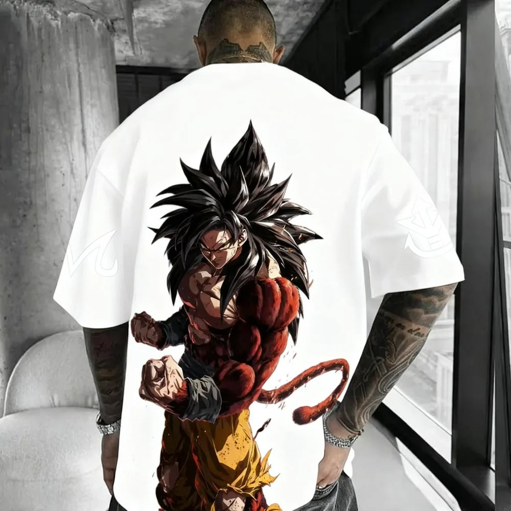 Dragon Ball Anime Super Saiyan 4 T-shirt 2025 Summer Men's and Women's Street Loose Casual Versatile Parent Child Clothing Top