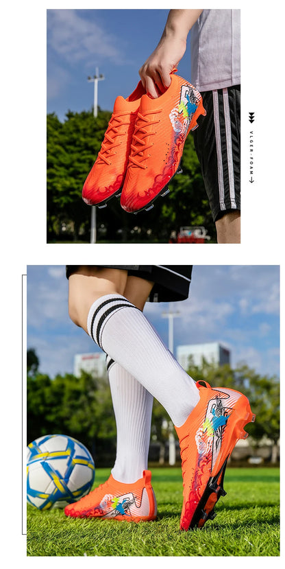 Nuovi scarpini da calcio da uomo, tacchetti FG antiscivolo per allenamento, scarpe da calcio con tacchetti lunghi, da partita, ultraleggeri, per outdoor, dropshipping