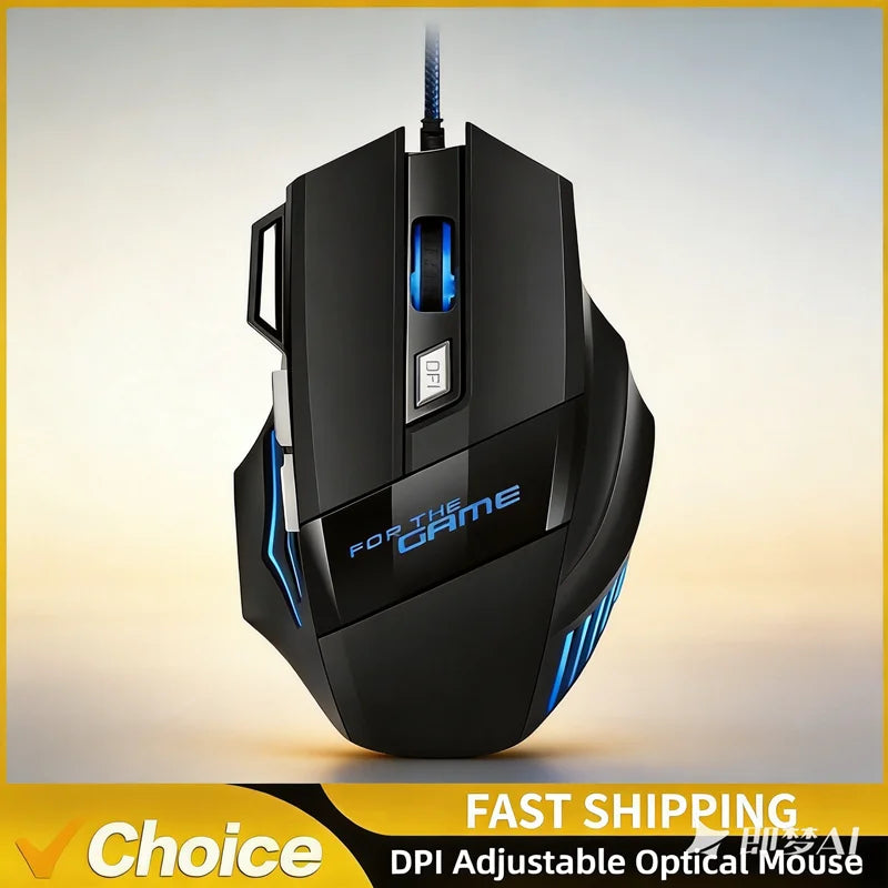 G6 kabelgebundene USB-Gaming-Maus mit 7 Tasten, Scrollrad, 5500DPI einstellbarem optischem Sensor und ergonomischem E-Sport-Design für Laptop, PC, Xiaomi