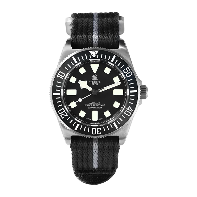 Relógio Mecânico Tactical Frog FXD V4, Movimento Automático NH35, Titânio, para Homem, 200m à Prova de Água, Safira, Luminoso, 42mm