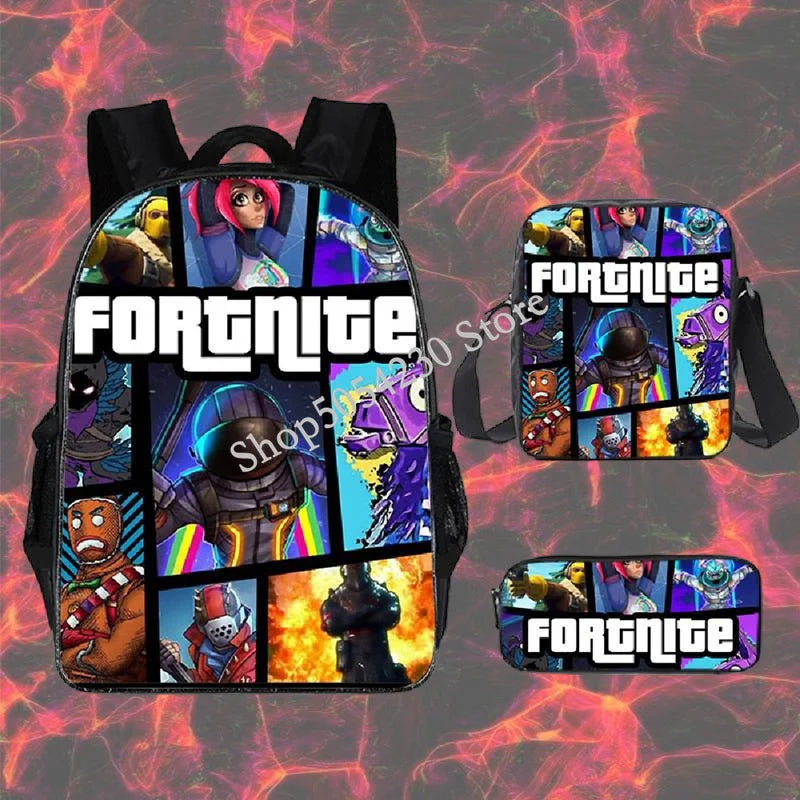 Fortnited 3-teiliges Rucksack-Set für Jungen – Victory Game, 16 Zoll, wasserabweisender Vorschul-Rucksack, cooler Grundschulrucksack