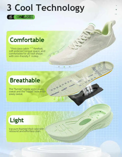 Zapatillas deportivas de running Onemix New Original para hombre, ligeras, transpirables, antideslizantes, con malla suave, amortiguación y absorción de impactos